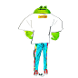 Photo by Hyun song on October 21, 2023. May be pop art of frog, umbrella and text.