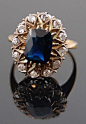 Rose Gold Diamond & Sapphire Ring - Yafa Jewelry