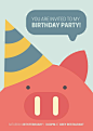 手绘卡通可爱小动物儿童生日庆祝卡片PSD分层/矢量EPS源文件