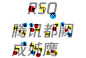             Notice how features in the Latin characters mirror features in the original Chinese design. For example, the open counter of the R (red), the flat spine of the S (yellow), and the tail on the Q (blue).
        