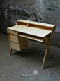 Desk made out of what looks like 3/4" plywood.: 