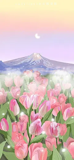 cr.微博@谷雨芽郁__220730_风景 油画棒 质感 手机壁纸