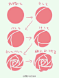 【玫瑰花教程】好简单呐~~~一个圆，几个逆时针旋转线就成了，绝对要收着！！#手绘教程# #可爱# #素描# @予心木子