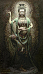 数字宗教油画 曾浩敦煌世界 飞天.jpg (630×1095)