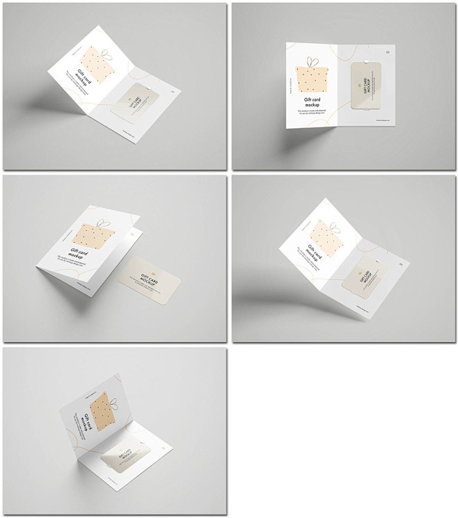 精致礼品卡感谢卡设计提案展示样机模板下载...