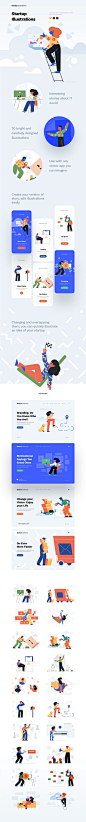 Unruly Landing Page Illustrations - download freebie by Pixelbuddha