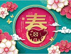 【矢量AI点图片可下载】立体剪纸花 立体花朵 灯笼 新中式 中国风 2019 迎春接福 新年好 元旦 元宵 元宵节 除夕 春节 新春 恭喜发财 猪年好运 2019年 猪年 猪年海报 新年快乐 可爱小猪 卡通猪 2019新年 猪年吉祥 新年好 新年春节 春节 日历 元旦卡通猪 设计素材 矢量设计素材 EPS矢量原文件 手机壳 图案印刷 包装图案 可爱卡通小猪2019猪年新年春节元旦财神EPS矢量AI设计素材