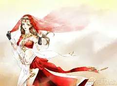 剑三  古风手绘插画  月下十六夜