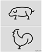 一组超级简单的动物简笔画。。。（转）