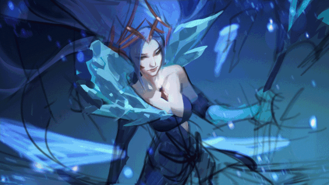 Frost Queen Janna fanmade splash art rework-花瓣网