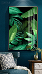 热带雨林芭蕉叶绿色植物装饰画