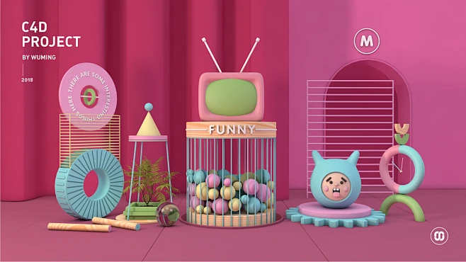 C4D 产品渲染 场景搭建-花瓣网