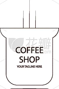 coffee shop logo design graphic element