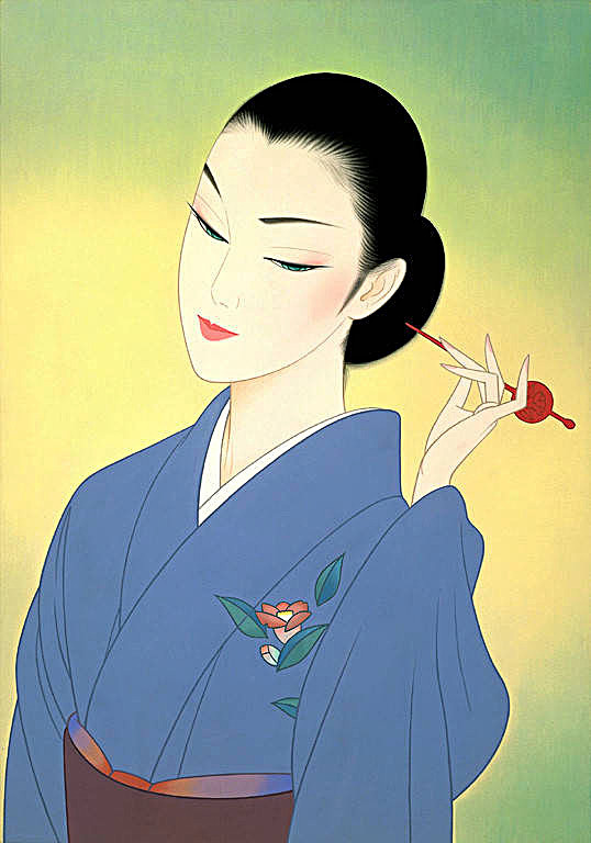 40张日本女郎插画，艳丽、气质、高贵，还...