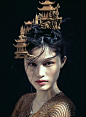 'Scuse me, but there's a pagoda in your hair….      Beyond The Horizon, Sui He photographed by Chen Man for Muse Fall 2012.: 
