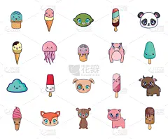 可爱的,可爱,性格,一个物体,食品,猪,小的,儿童,熊,布置