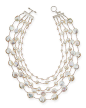 Five-Strand Pearl & Crystal Necklace