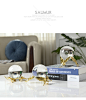 SAUMUR 水晶球摆件轻奢创意美式客厅书桌玄关欧式家居软装饰品铜-淘宝网