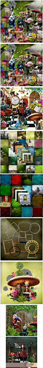 欧美剪贴簿 - Alice In Wonderland | 200+elemente | 54papers | 948MB | 度盘【链接:http://t.cn/zR576tY 密码:7pct】将近1G的大小内含素材非常丰富，特别是偏向魔幻风格的背景很不错