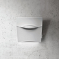 Concetto Spaziale : Concetto Spaziale is the new vertical Elica hood in Cristalplant, a special material that allows for a ‘stylish’  play of curves, giving it softness and dynamism. The use of Cristalplant, a material that is worked through cast molding,