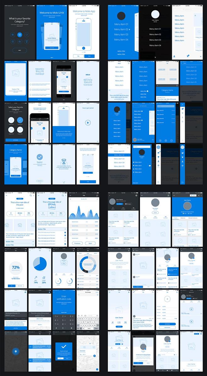 超全手机端UX框架图 UI设计素材——下...