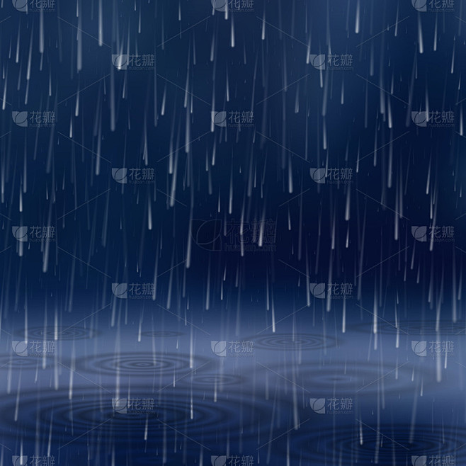 与雨的背景。矢量图