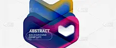 矢量3d箭头几何组成，抽象背景的业务或技术演示，互联网海报或网页小册子封面，壁纸