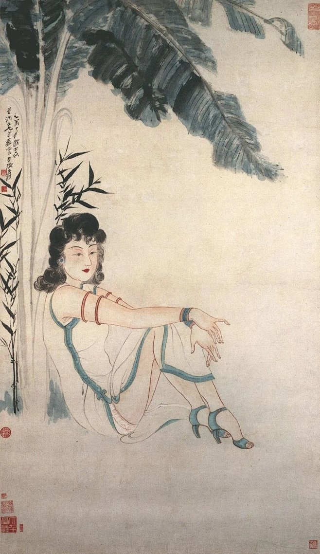 张大千 人物画仕女图