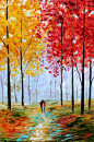 Karen Tarlton Original oil painting Autumn Romance Landscape - impasto art. $350,00, via Etsy.: 