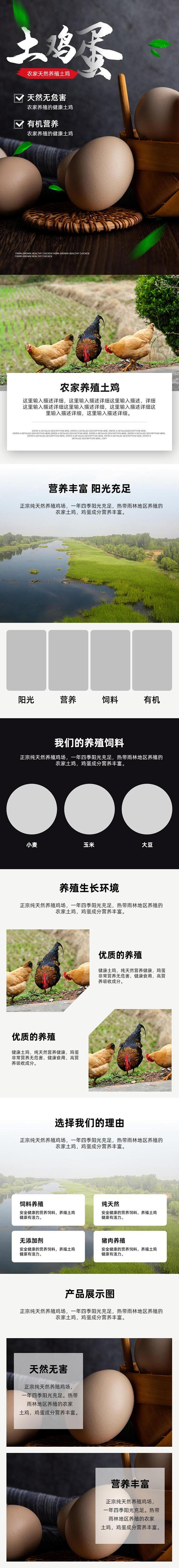 创意土鸡蛋土特产手机版详情页-众图网