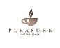 PLEASURE咖啡店  咖啡杯 咖啡店 热巧克力 饮品 奶茶 休闲 商标设计  图标 图形 标志 logo 国外 外国 国内 品牌 设计 创意 欣赏