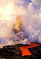 组图：美国摄影师冒死拍摄火山岩浆入海场景_新闻_腾讯网