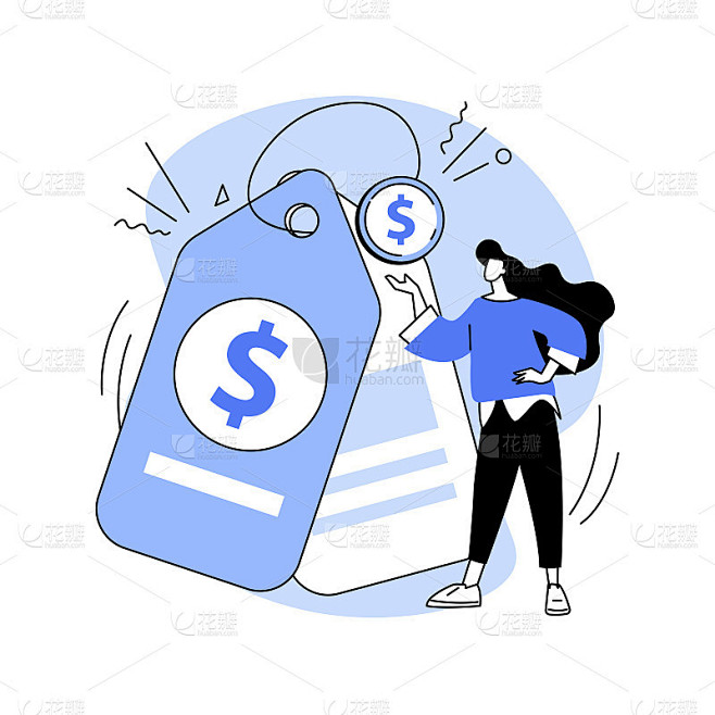 定价抽象概念矢量插图。