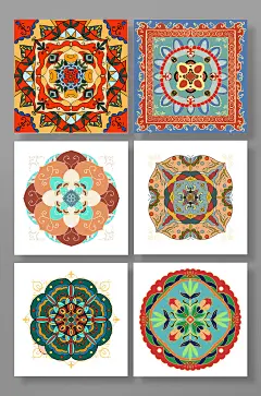 手绘中式民族风纹样图案插画元素-众图网
