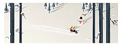 卡通冬日雪季冬季雪地雪人景人物插画设计