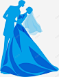 蓝色结婚人物 爱情 甜蜜 结婚 蓝色 元素 免抠png 设计图片 免费下载 页面网页 平面电商 创意素材