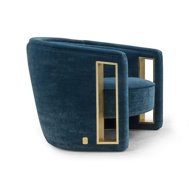 Velvet armchair with...