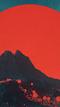 行星， 幻想， 景观， 山， 月亮， 红色， 720x1280壁纸