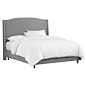 Grey Wingback Bed LOVE this bed!: 