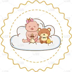 圆形,动画片,标签,橡皮章,可爱的,泰迪熊,请柬,问候,抵达,爱