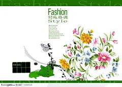 摄影背景模块-春季系列手绘花卉水墨溅洒