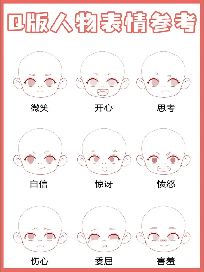 Q版人物表情怎么画？各种人物表情画法参考