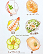 插画设计分享，大早上来一组美味食物插画，激活你的味蕾  @微博美学    #改变从收纳开始#     #焕新吧生活#     via：JennyAn ​​​​