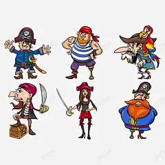 海盗人物高清素材 人物 人物插画 卡通人物 海盗人物 矢量人物 矢量海盗 免抠png 设计图片 免费下载