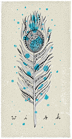 创意羽毛系列插画 - 视觉中国设计师社区1徐你晕采集到a绘画-点线面