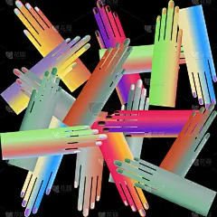 山,动物手,涂料,拇指,背景,爱,剪影