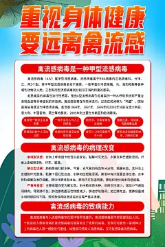 时尚预防禽流感科普知识海报3