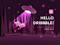Hello Dribbble! hello dribbble i want to believe aliens ufo cinema 4d logo web vector illustration