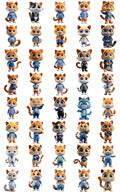 卡通小猫咪可爱汤姆猫西装猫宠物医院海报设计元素模板png素材-淘宝网