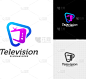 media tv creative logo concepts play television
